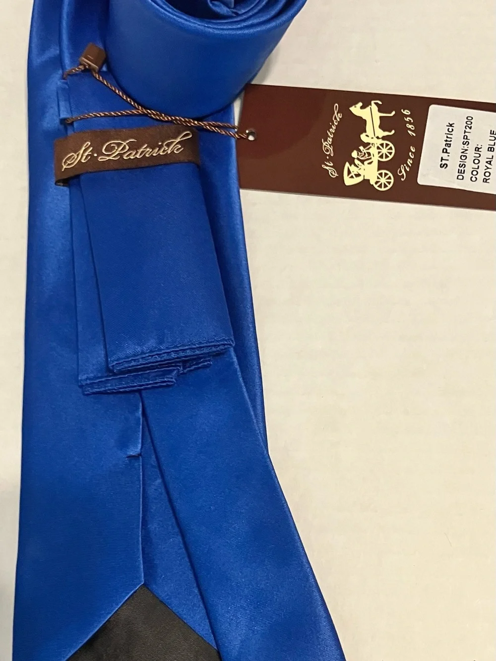 St. Patrick Royal Blue Satin Tie